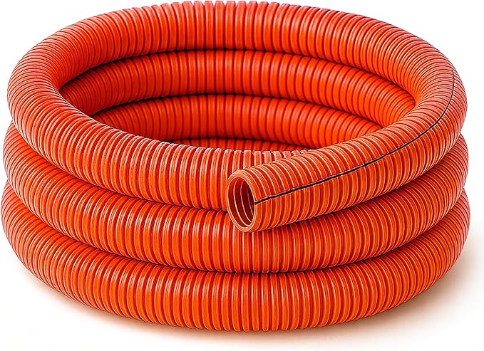 Electriduct Split Wire Loom Tubing Polyethylene Corrugated Flexible Conduit - 1.5" Nominal Size - 10 Feet - Orange