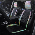 Bling Crystal Diamond Sparkly Glitter Car Seat Cover Premium PU Front Seat Protector Pad Works with 95% of Vehicles Bling Bling Rhinestones Auto Interior Accessories for Women Color 2Seats