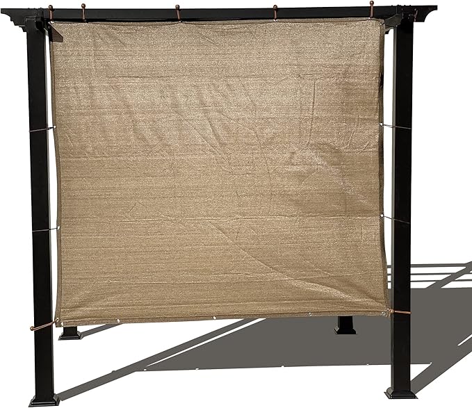 Sun Shade Privacy Panel with Grommets on 4 Sides for Patio, Awning, Window Cover, Pergola or Gazebo(Walnut, 10' x 5‘