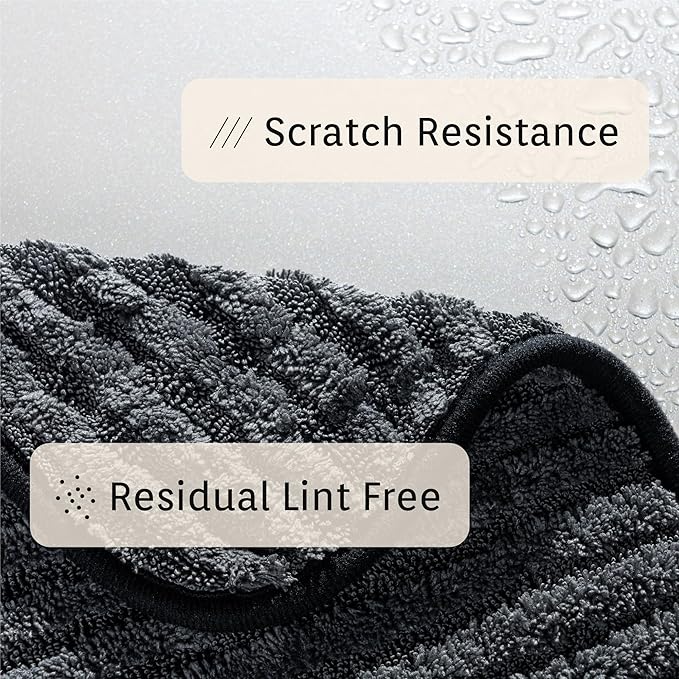 High Absorbency Weavy Microfiber Car Detailing Soft Drying Towel 1200gsm (1pack, 13.7"x13.7")