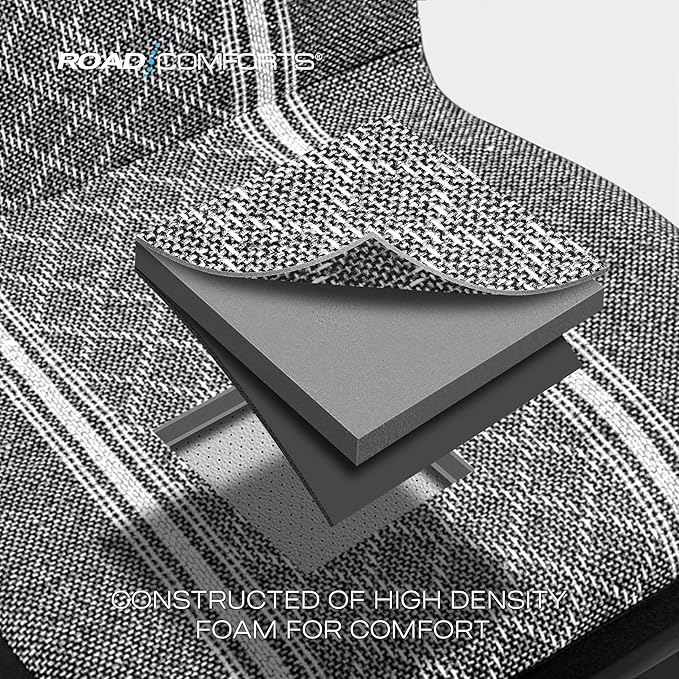 Road Comforts Baja Blanket Seat Covers Gray Diamond High Back Bucket Seat Covers - Jacquard Fabric, Airbag Compatible, Universal Fit for Cars, Trucks, SUVs, and Vans