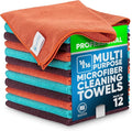 MW Pro Microfiber Cleaning Cloth | Coral, Teal, Plum | 12 Pack | 16” x 16” | All Purpose Microfiber Towels - Clean, Dust, Polish, Scrub, Absorbent