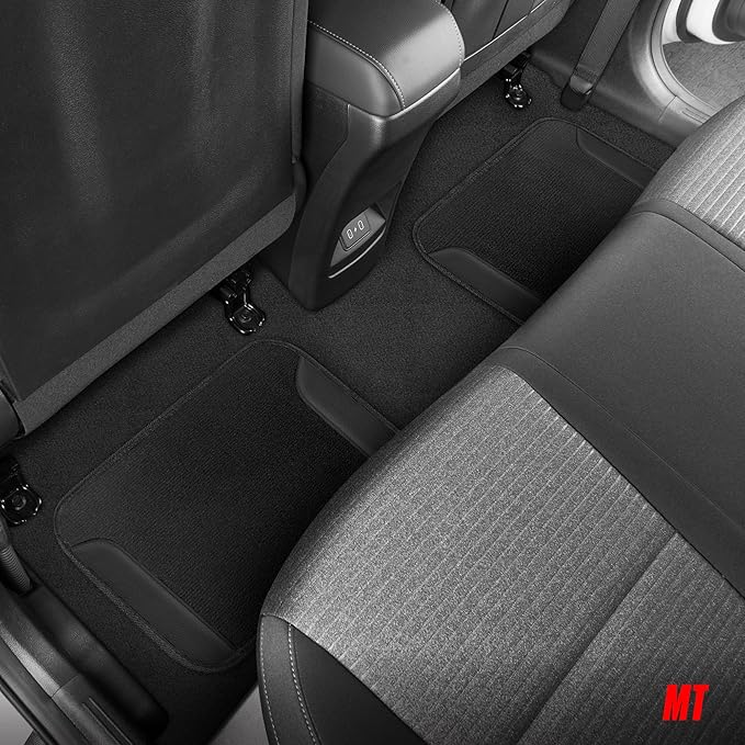Motor Trend Waterproof Car Floor Mats Universal Fit Car Mats with Driver Heel Pad Leather Car Carpet Floor Mats for SUV Van Sedan Truck Anti-Slip Backing Carpet Mats Black/Black