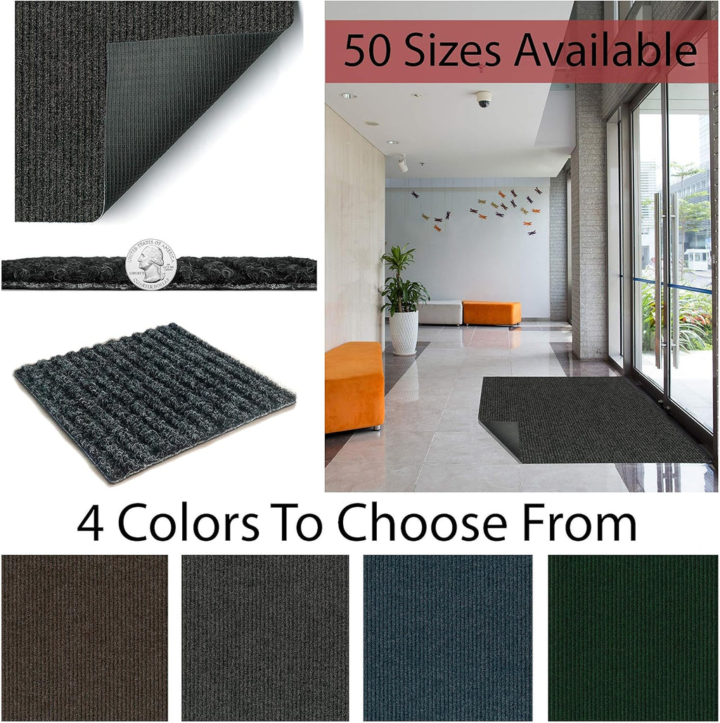 KOECKRITZ Heavy Duty Durable All Weather Indoor/Outdoor Non Slip Entrance Mat Rugs and Runners for Office Business Building Home Garage Front Door (4' x 15', Green)