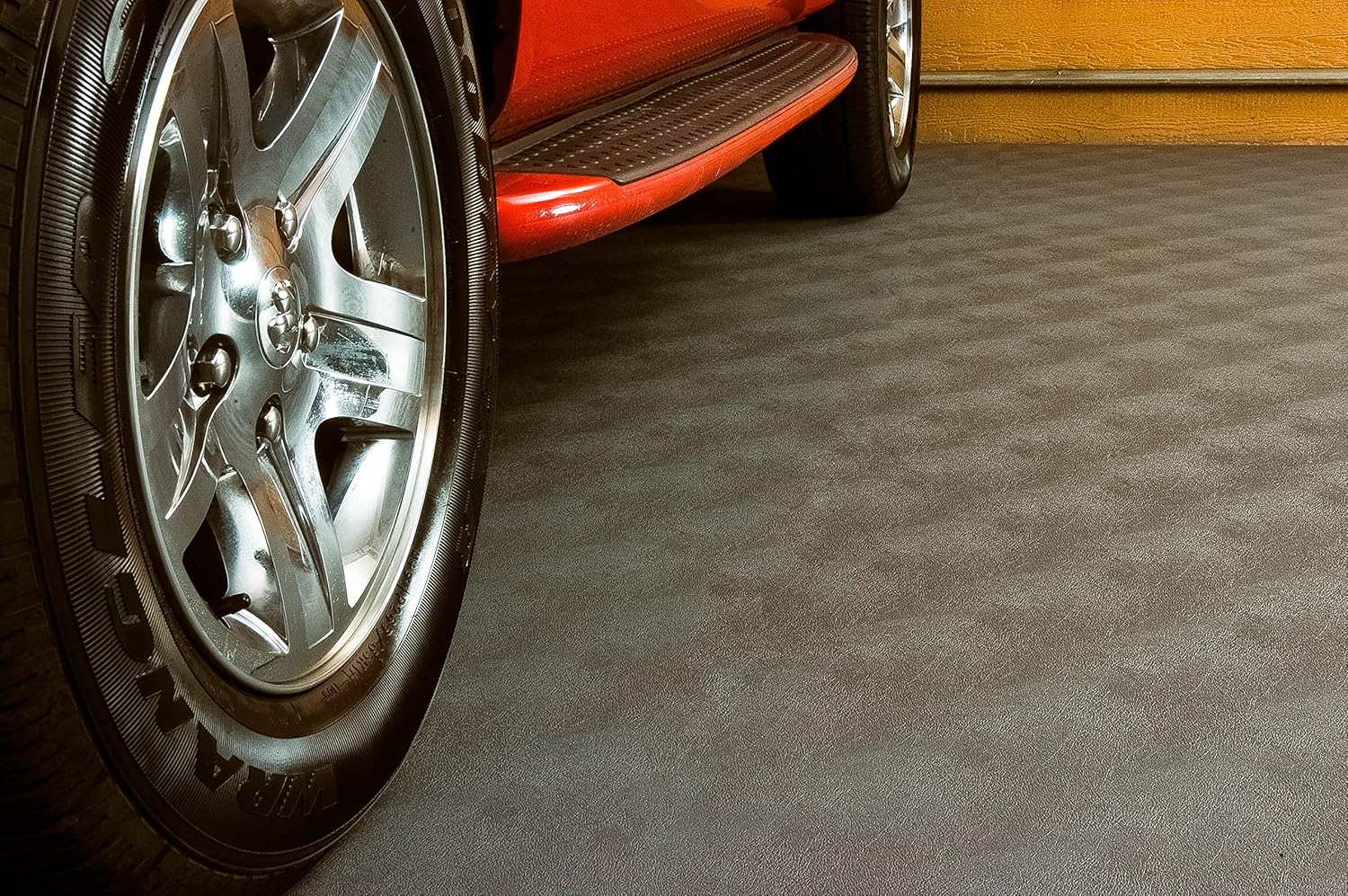 G-Floor Seamless Sheet Vinyl Shed Flooring Cover with Bonded Fibrous Backing - Levant Pattern (8' x 16', Slate Grey)